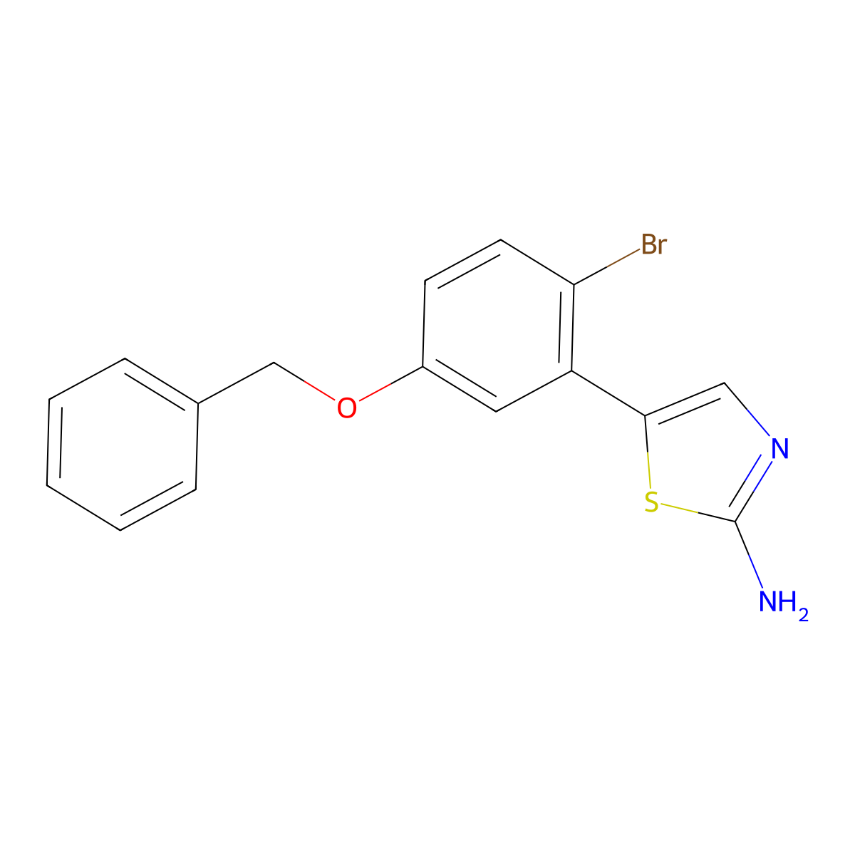 5-(5-(Benzyloxy)-2-bromophenyl)thiazol-2-amine molecular structure, CAS 2755724-63-9