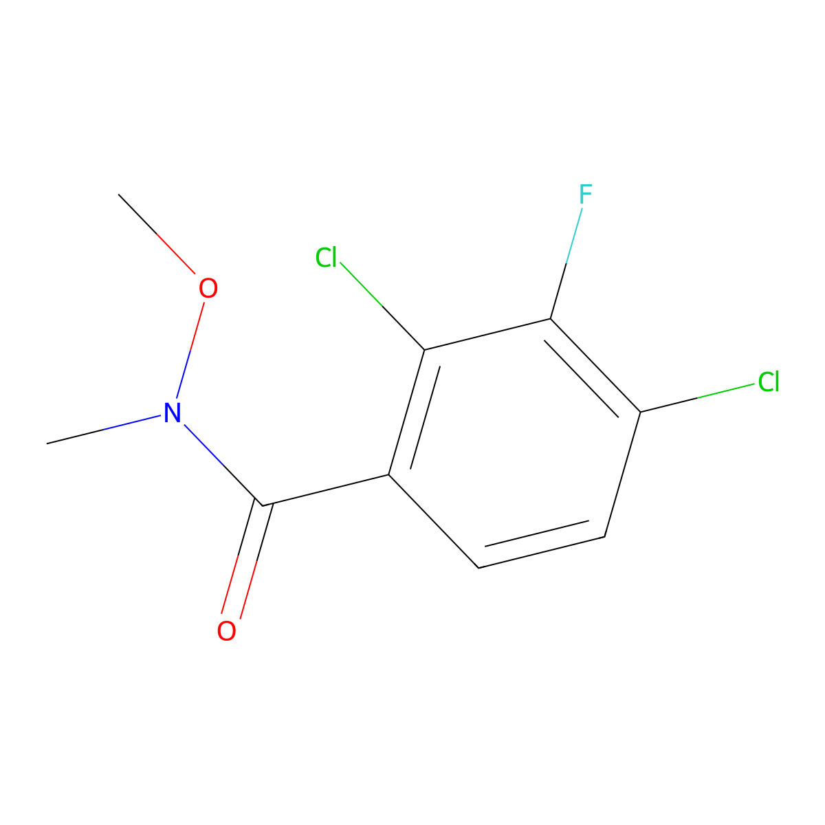 2,4-Dichloro-3-fluoro-N-methoxy-N-methylbenzamide molecular structure, CAS 2755724-65-1