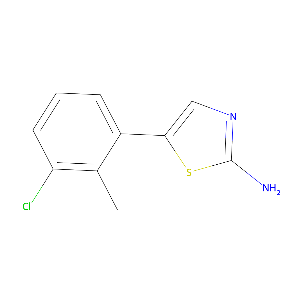 5-(3-Chloro-2-methylphenyl)thiazol-2-amine molecular structure, CAS 2755724-66-2