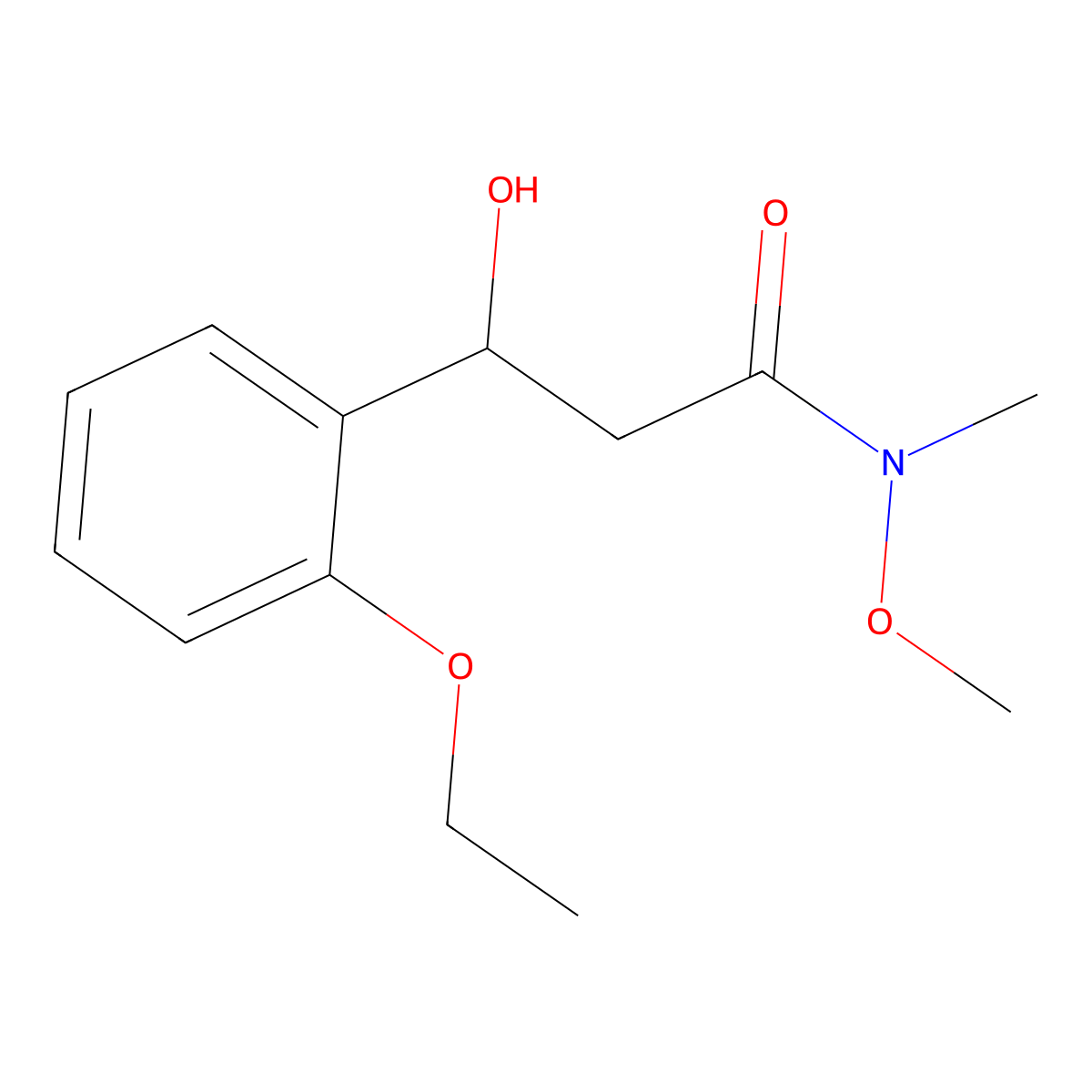 3-(2-Ethoxyphenyl)-3-hydroxy-N-methoxy-N-methylpropanamide molecular structure, CAS 2755724-79-7