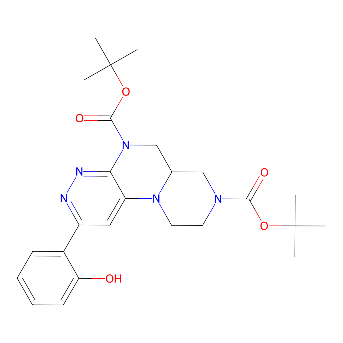 di-tert-butyl (R)-2-(2-hydroxyphenyl)-6a,7,9,10-tetrahydro-5H-pyrazino[1',2':4,5]pyrazino[2,3-c]pyridazine-5,8(6H)-dicarboxylate molecular structure, CAS 2755762-35-5