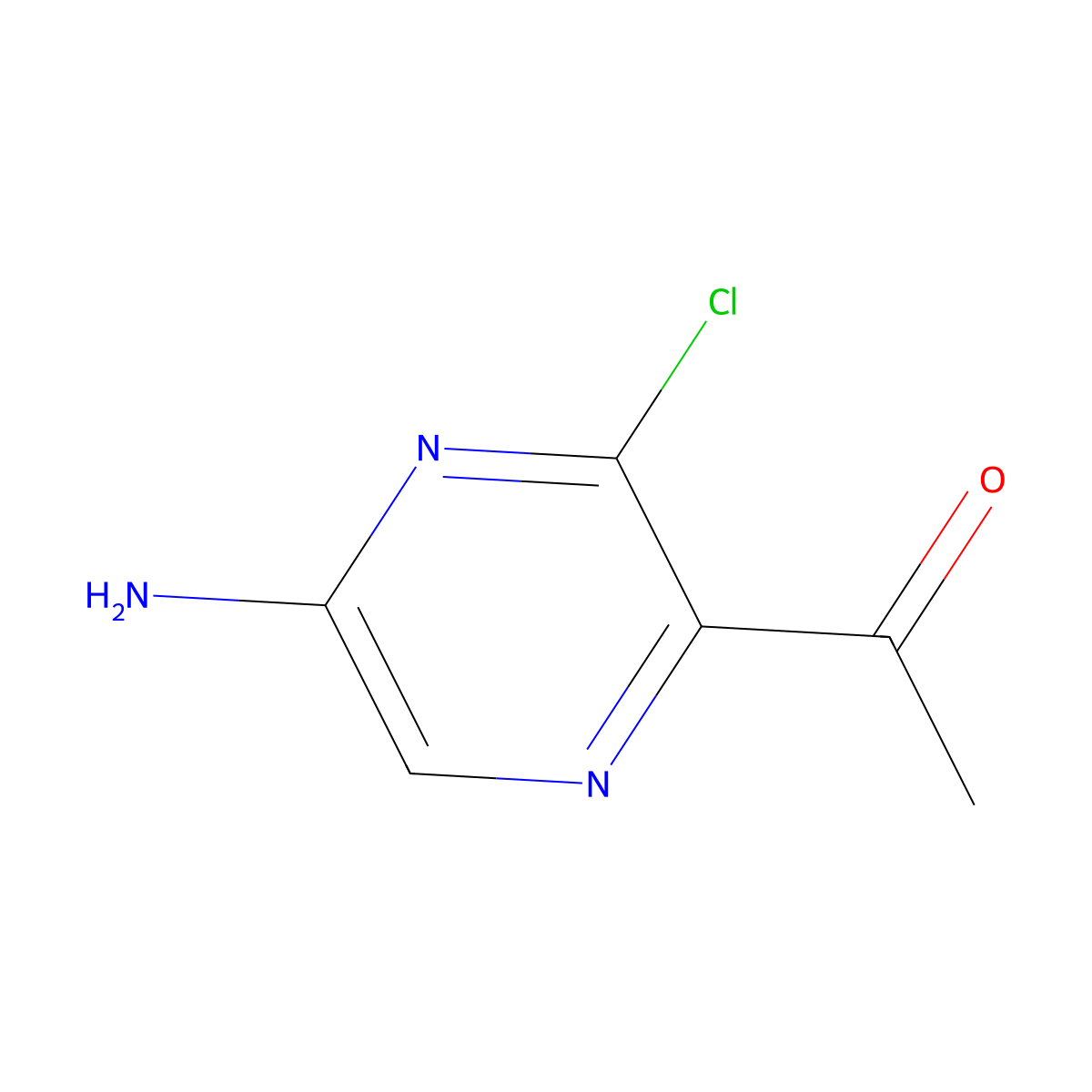 1-(5-Amino-3-chloropyrazin-2-yl)ethan-1-one molecular structure, CAS 2755766-71-1