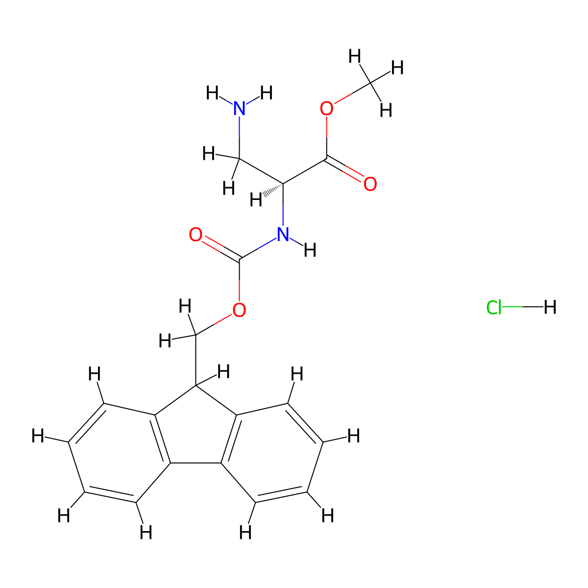 Methyl (S)-2-(fmoc-amino)-3-aminopropanoate hydrochloride molecular structure, CAS 2755783-70-9