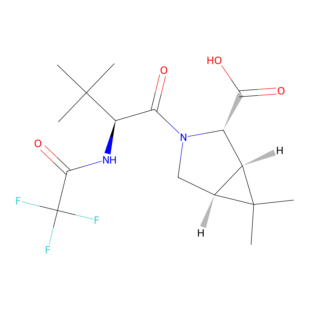 (1R,2S,5S)-6,6-dimethyl-3-(3-methyl-N-(trifluoroacetyl)-L-valyl)-3-azabicyclo(3.1.0)hexane-2-carboxylic acid molecular structure, CAS 2755812-45-2