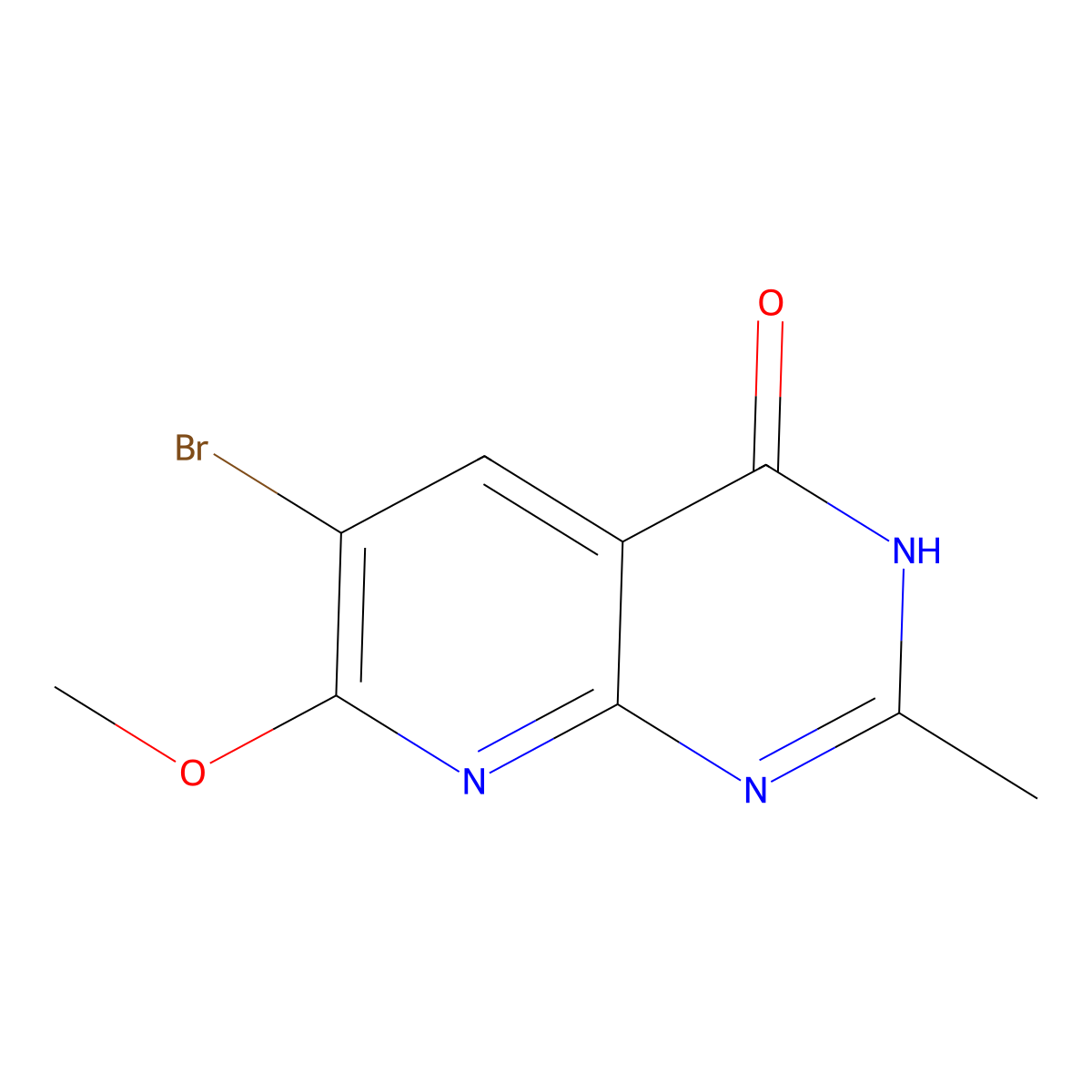 6-bromo-7-methoxy-2-methyl-3H-pyrido[2,3-d]pyrimidin-4-one molecular structure, CAS 2755824-07-6