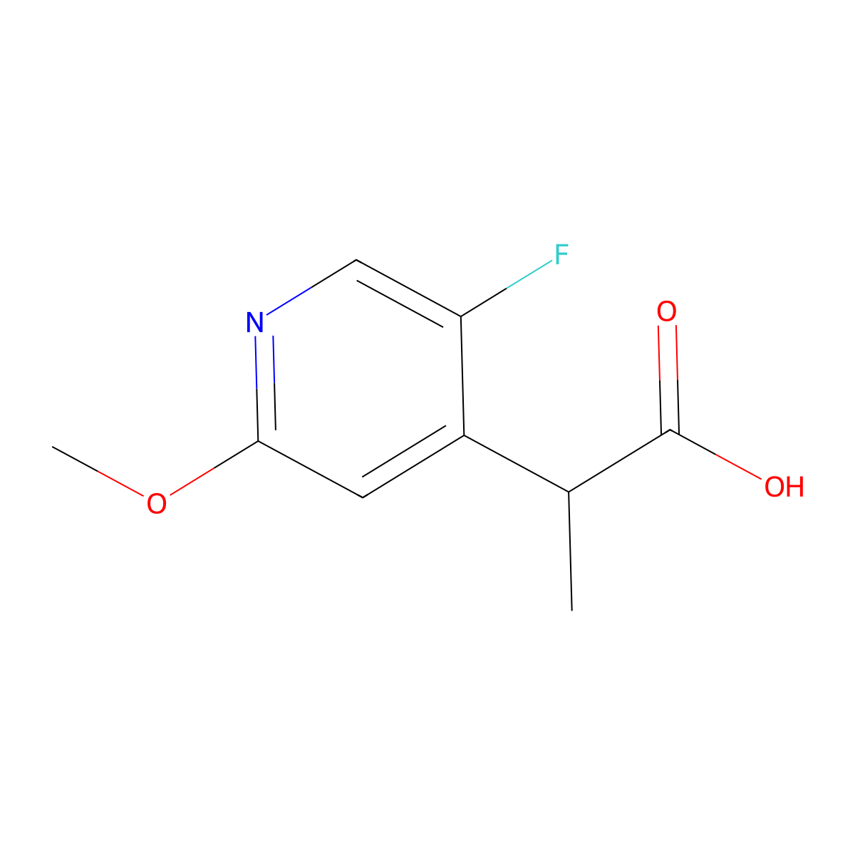 (S)-2-(5-Fluoro-2-methoxypyridin-4-yl)propanoic acid molecular structure, CAS 2755892-72-7