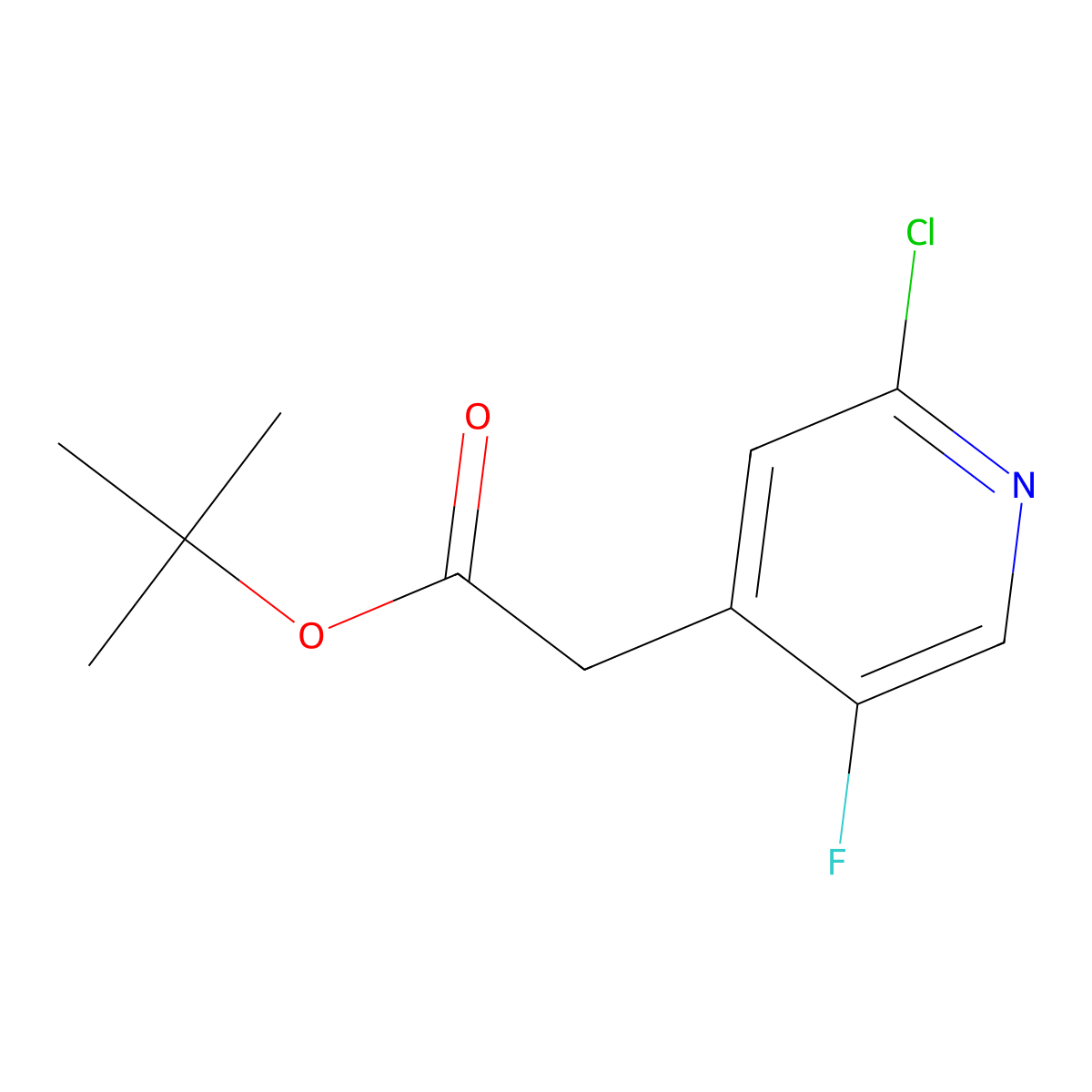 tert-Butyl 2-(2-chloro-5-fluoropyridin-4-yl)acetate molecular structure, CAS 2755892-97-6