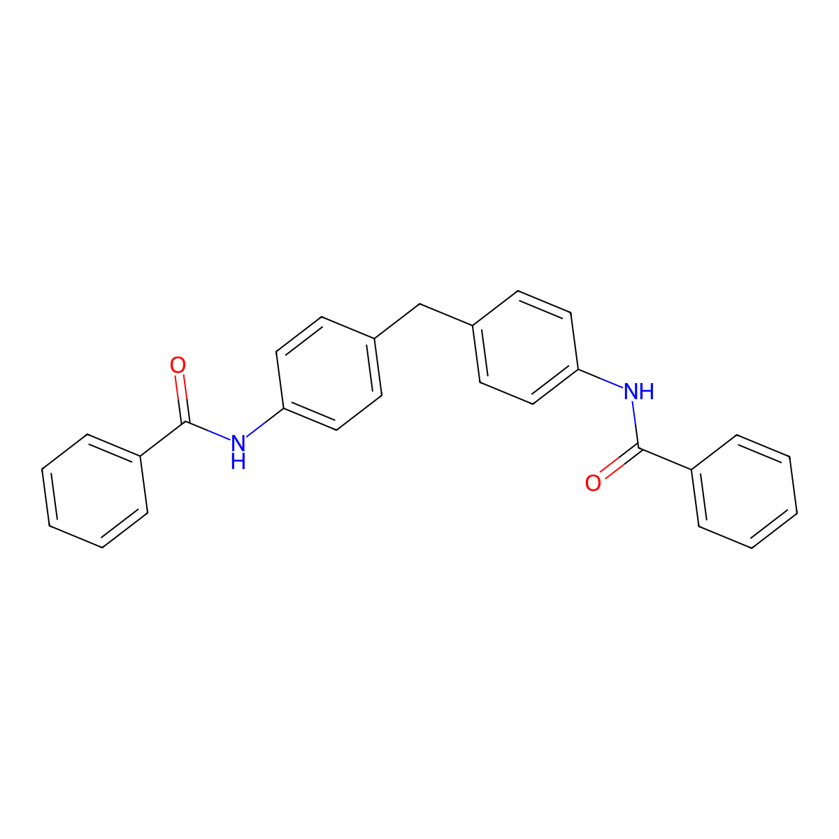 N-(4-(4-(Benzoylamino)benzyl)phenyl)benzamide molecular structure, CAS 27559-51-9