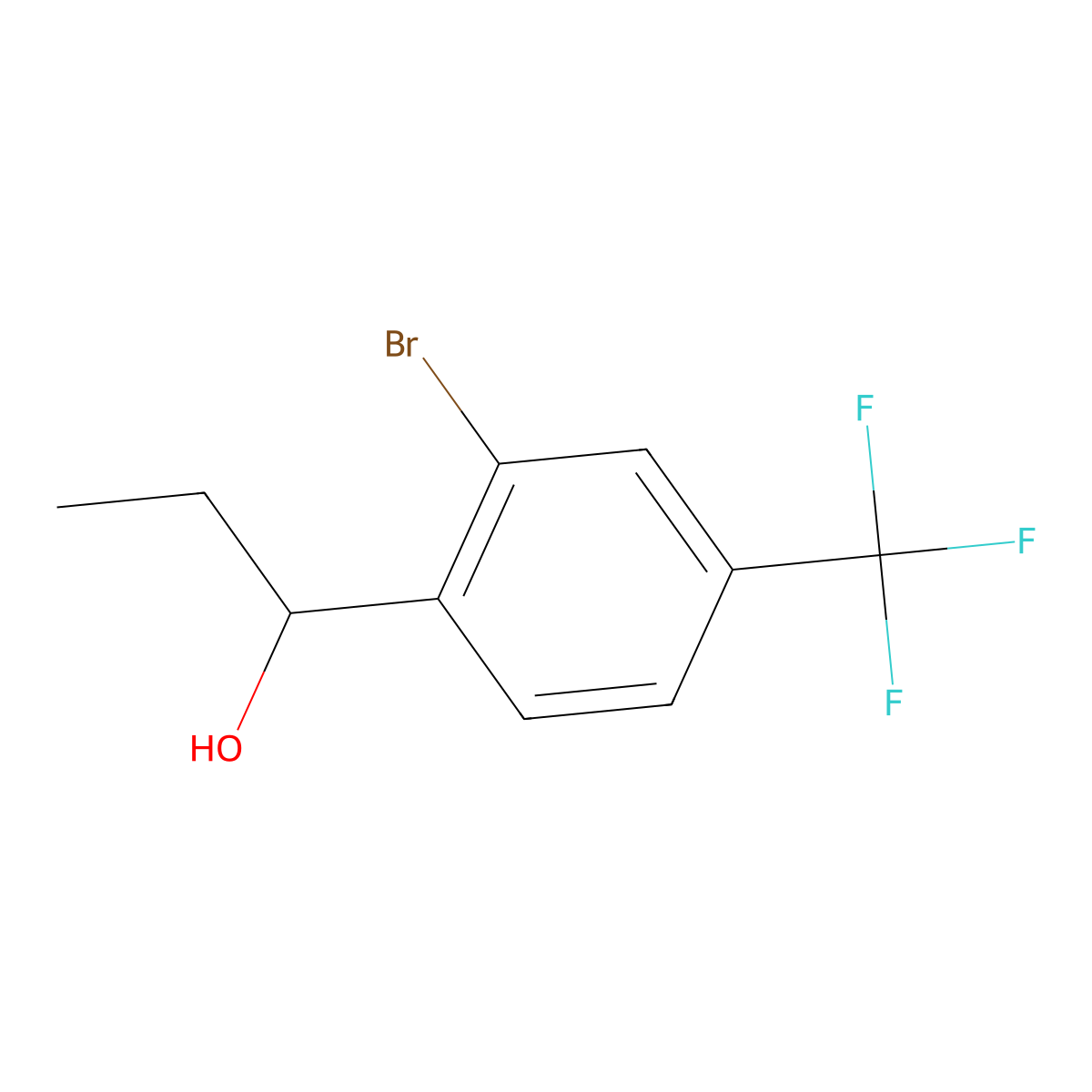 2-Bromo-alpha-ethyl-4-(trifluoromethyl)benZenemethanol molecular structure, CAS 2755928-88-0