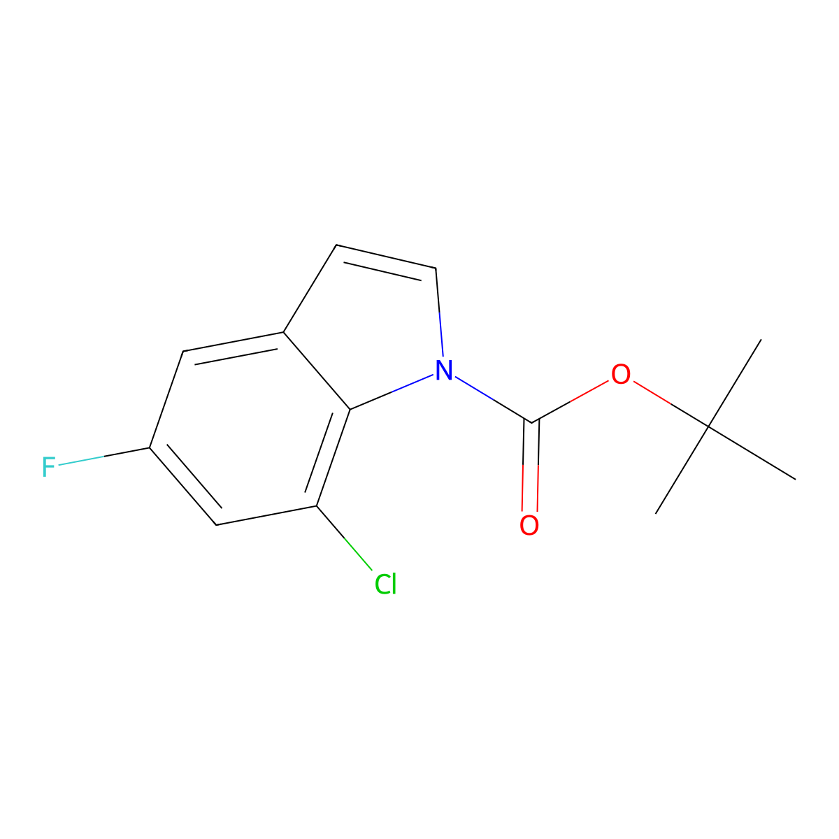 tert-butyl 7-chloro-5-fluoro-1H-indole-1-carboxylate molecular structure, CAS 2755951-25-6