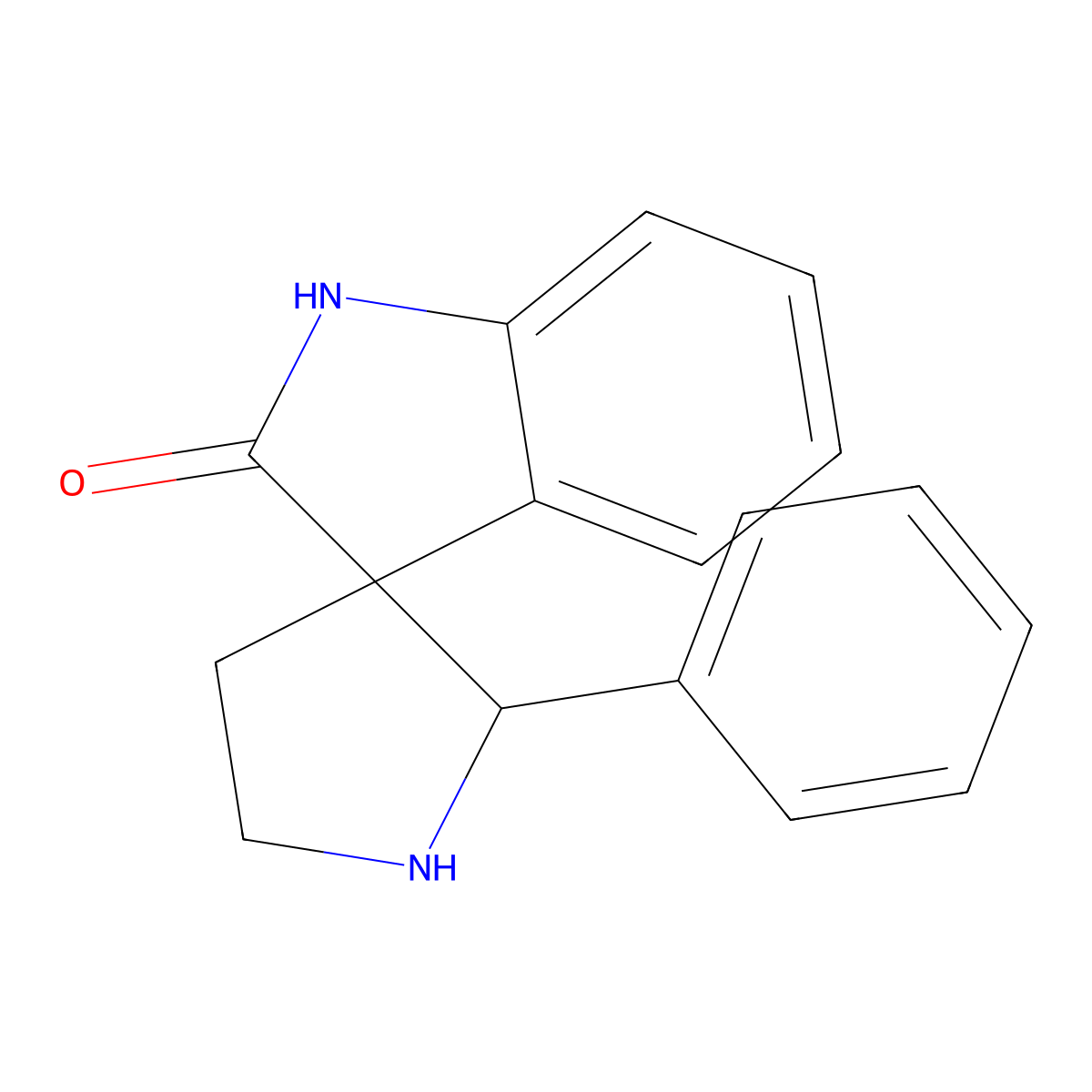 2'-Phenylspiro[indoline-3,3'-pyrrolidin]-2-one molecular structure, CAS 2756-04-9