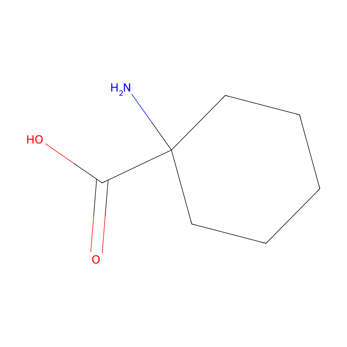 1-Aminocyclohexanecarboxylic acid molecular structure, CAS 2756-85-6