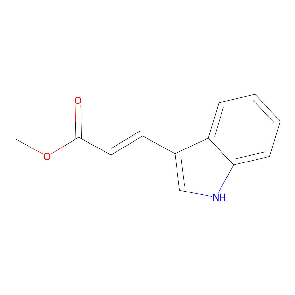methyl 3-(1H-indol-3-yl)prop-2-enoate molecular structure, CAS 2756-97-0