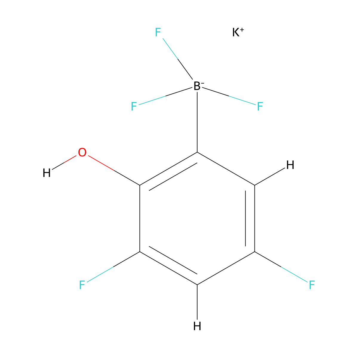 Potassium (3,5-difluoro-2-hydroxyphenyl)trifluoroboranuide molecular structure, CAS 2756018-89-8