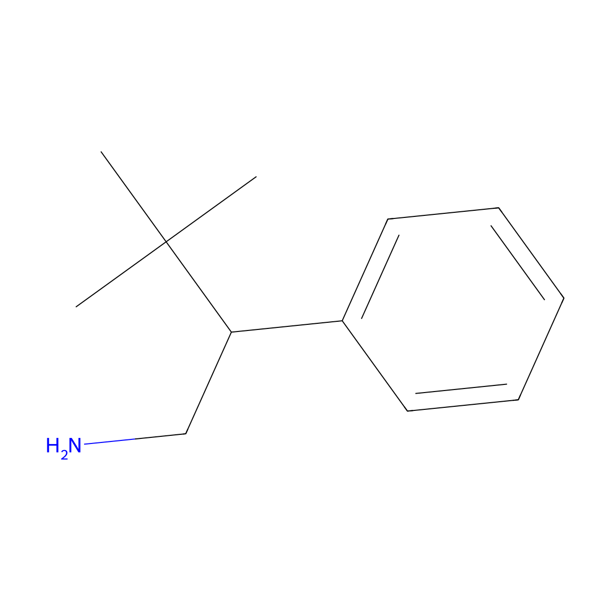 3,3-Dimethyl-2-phenylbutan-1-amine molecular structure, CAS 27561-40-6