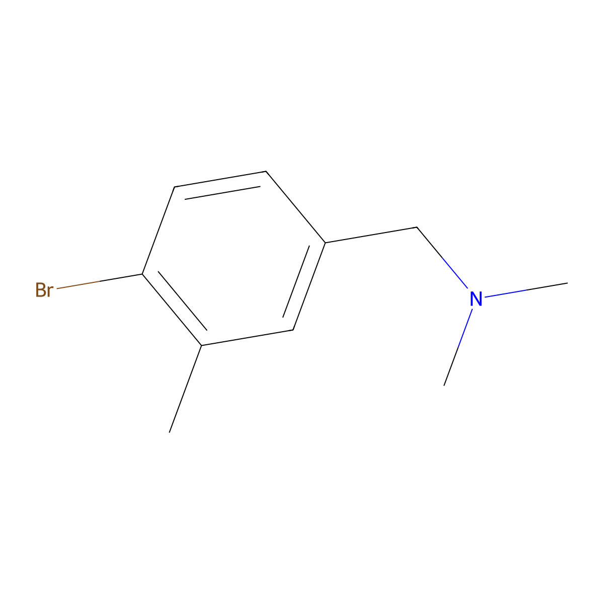 1-(4-Bromo-3-methylphenyl)-N,N-dimethylmethanamine molecular structure, CAS 27561-53-1
