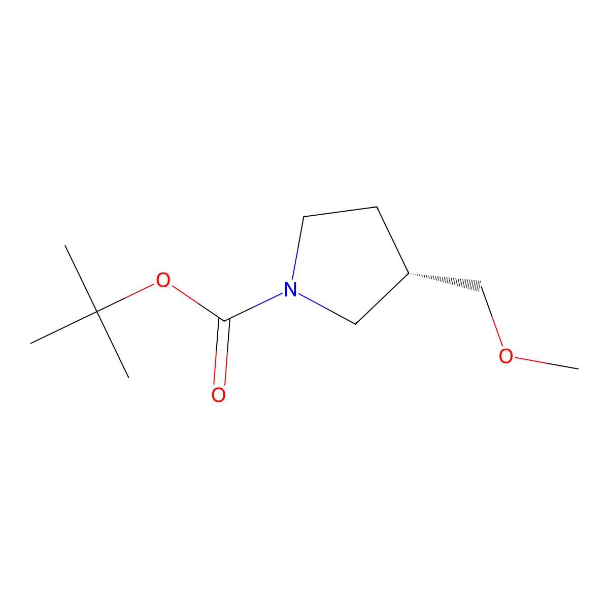 tert-butyl (3S)-3-(methoxymethyl)pyrrolidine-1-carboxylate molecular structure, CAS 2756104-02-4