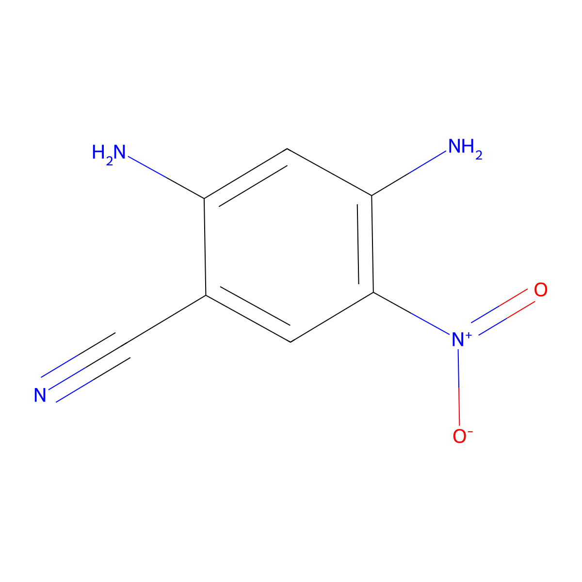 2,4-Diamino-5-nitrobenzonitrile molecular structure, CAS 2756181-05-0