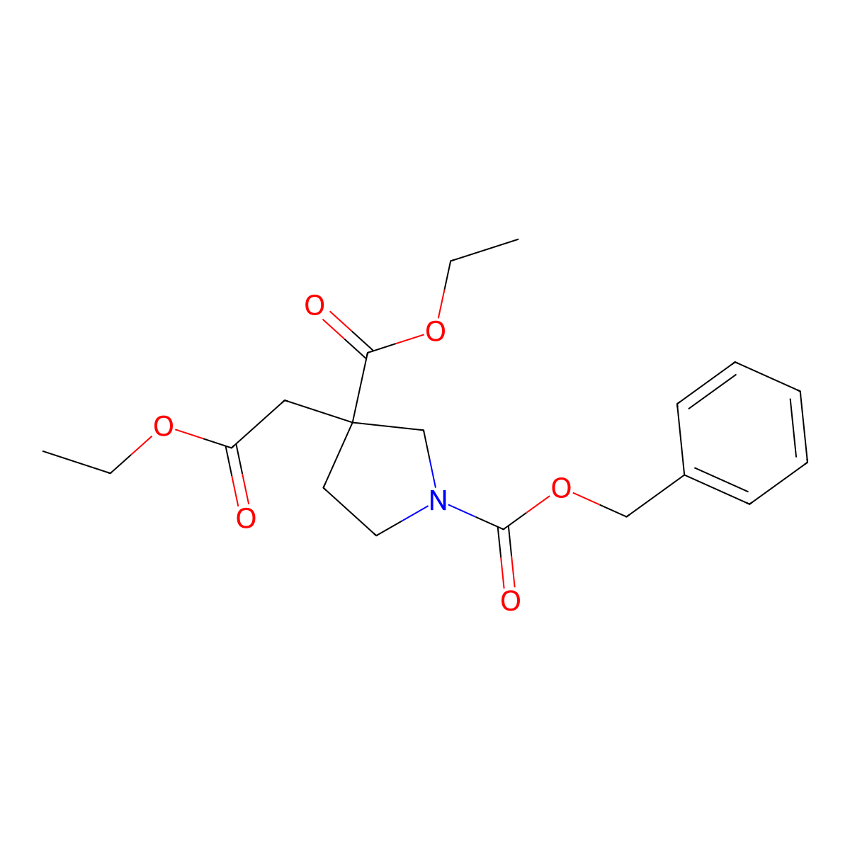 1-Benzyl 3-ethyl 3-(2-ethoxy-2-oxoethyl)pyrrolidine-1,3-dicarboxylate molecular structure, CAS 2756181-06-1