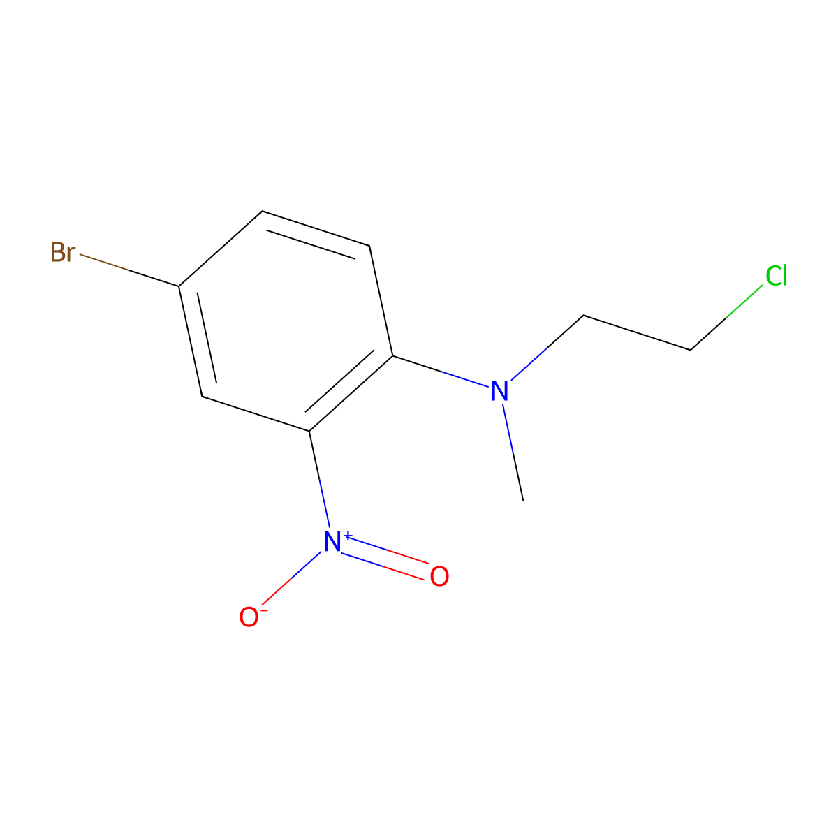 4-Bromo-N-(2-chloroethyl)-N-methyl-2-nitroaniline molecular structure, CAS 2756181-07-2