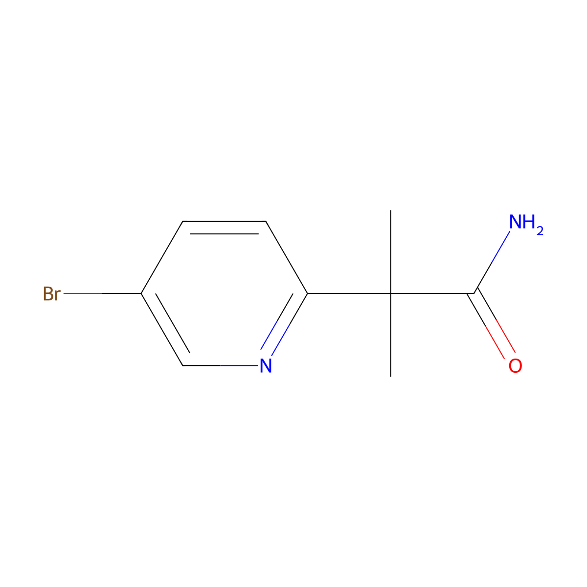 2-(5-Bromopyridin-2-yl)-2-methylpropanamide molecular structure, CAS 2756181-08-3