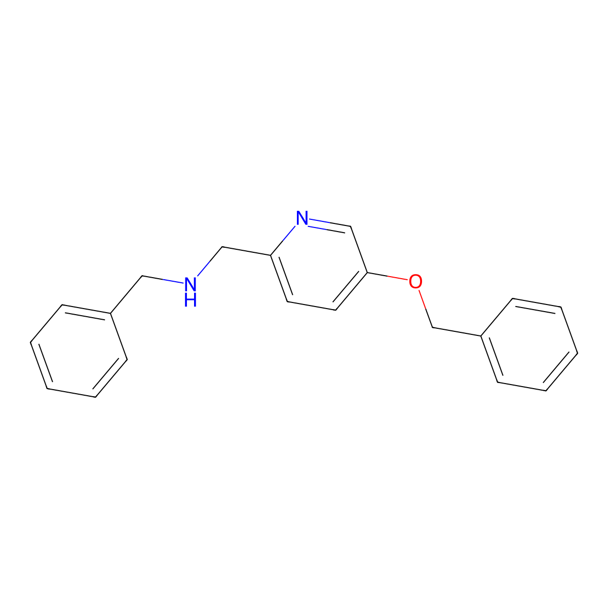Benzyl({[5-(benzyloxy)pyridin-2-yl]methyl})amine molecular structure, CAS 2756181-10-7