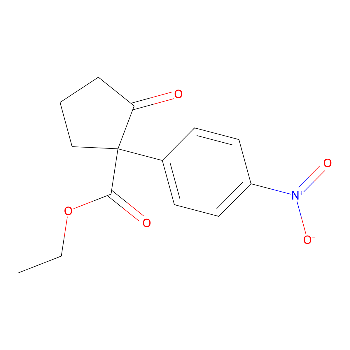 Ethyl 1-(4-nitrophenyl)-2-oxocyclopentane-1-carboxylate molecular structure, CAS 2756181-16-3