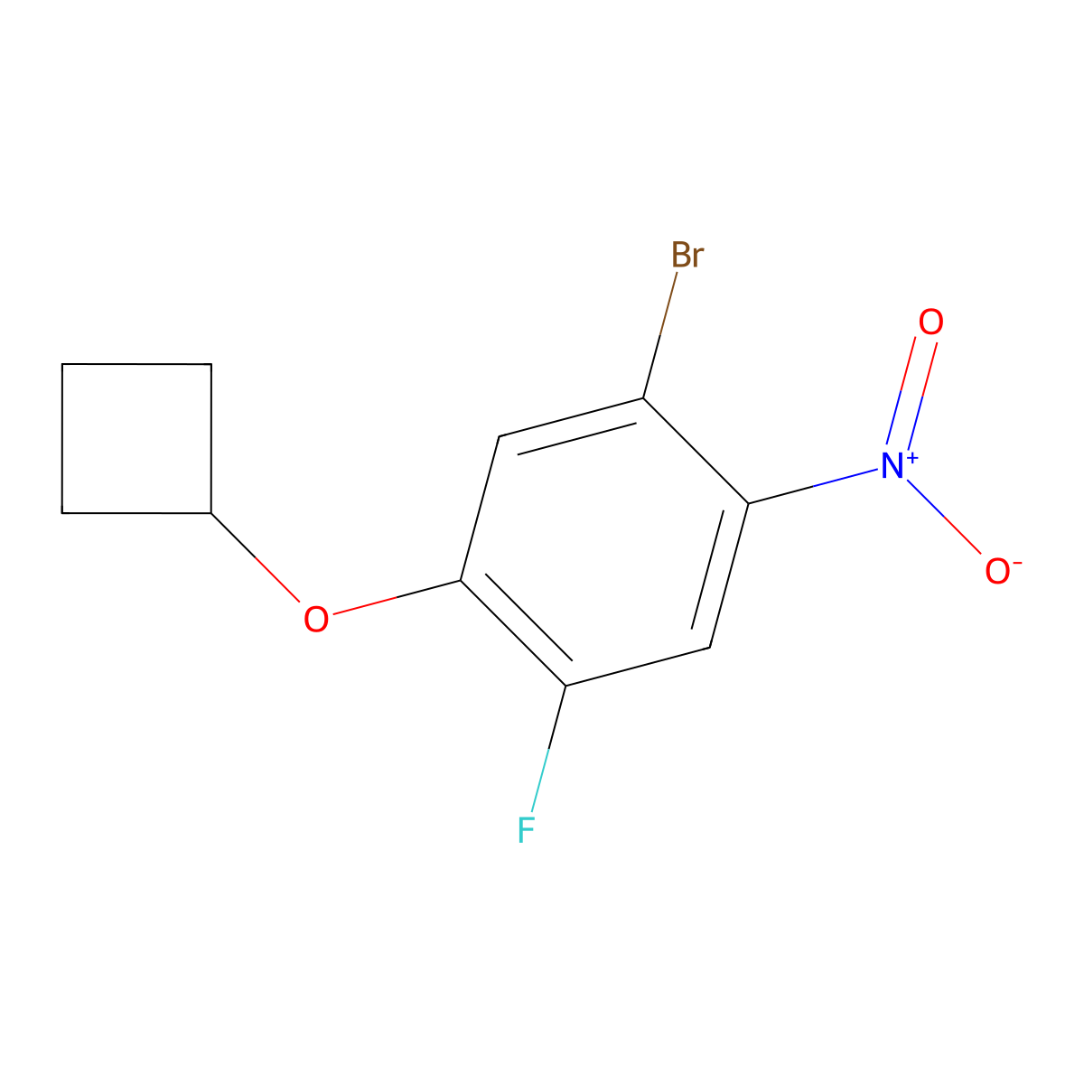1-Bromo-5-cyclobutoxy-4-fluoro-2-nitrobenzene molecular structure, CAS 2756181-21-0