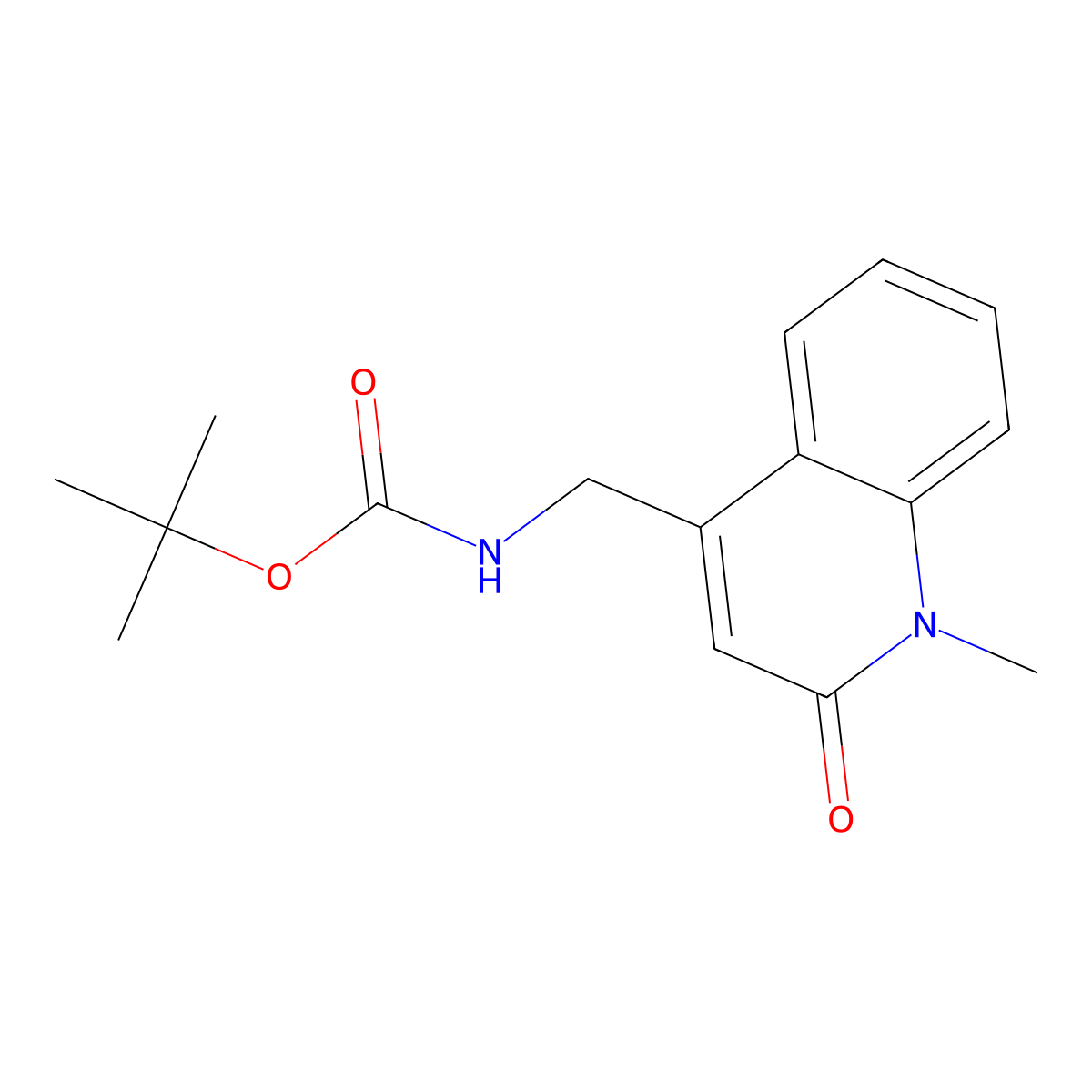 tert-Butyl N-[(1-methyl-2-oxoquinolin-4-yl)methyl]carbamate molecular structure, CAS 2756181-26-5