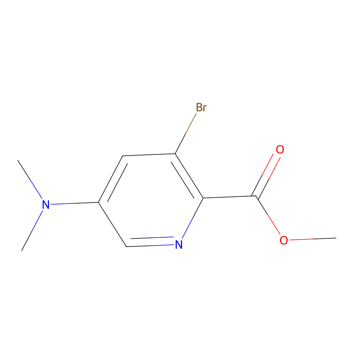 Methyl 3-bromo-5-(dimethylamino)pyridine-2-carboxylate molecular structure, CAS 2756181-27-6