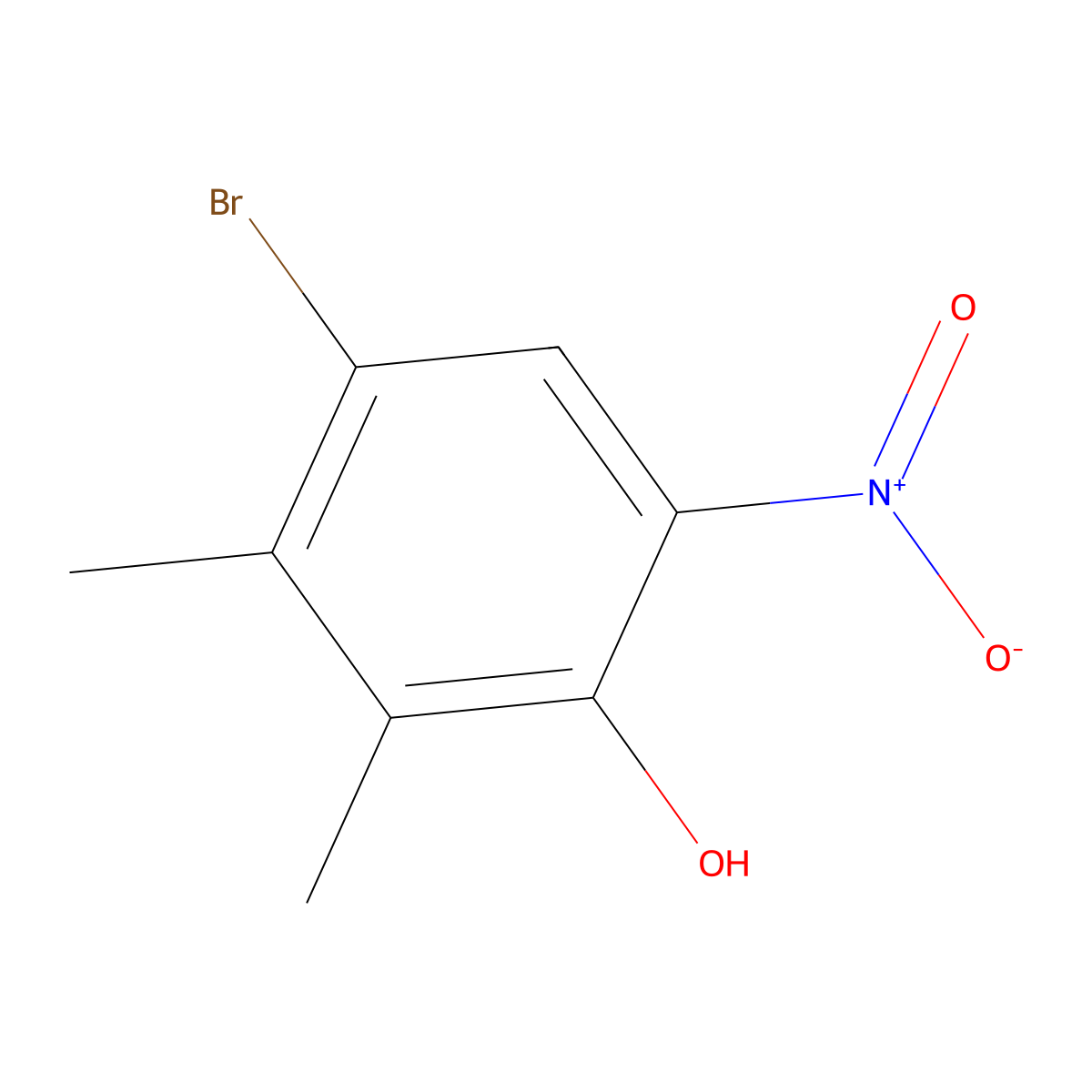 4-Bromo-2,3-dimethyl-6-nitrophenol molecular structure, CAS 2756181-28-7