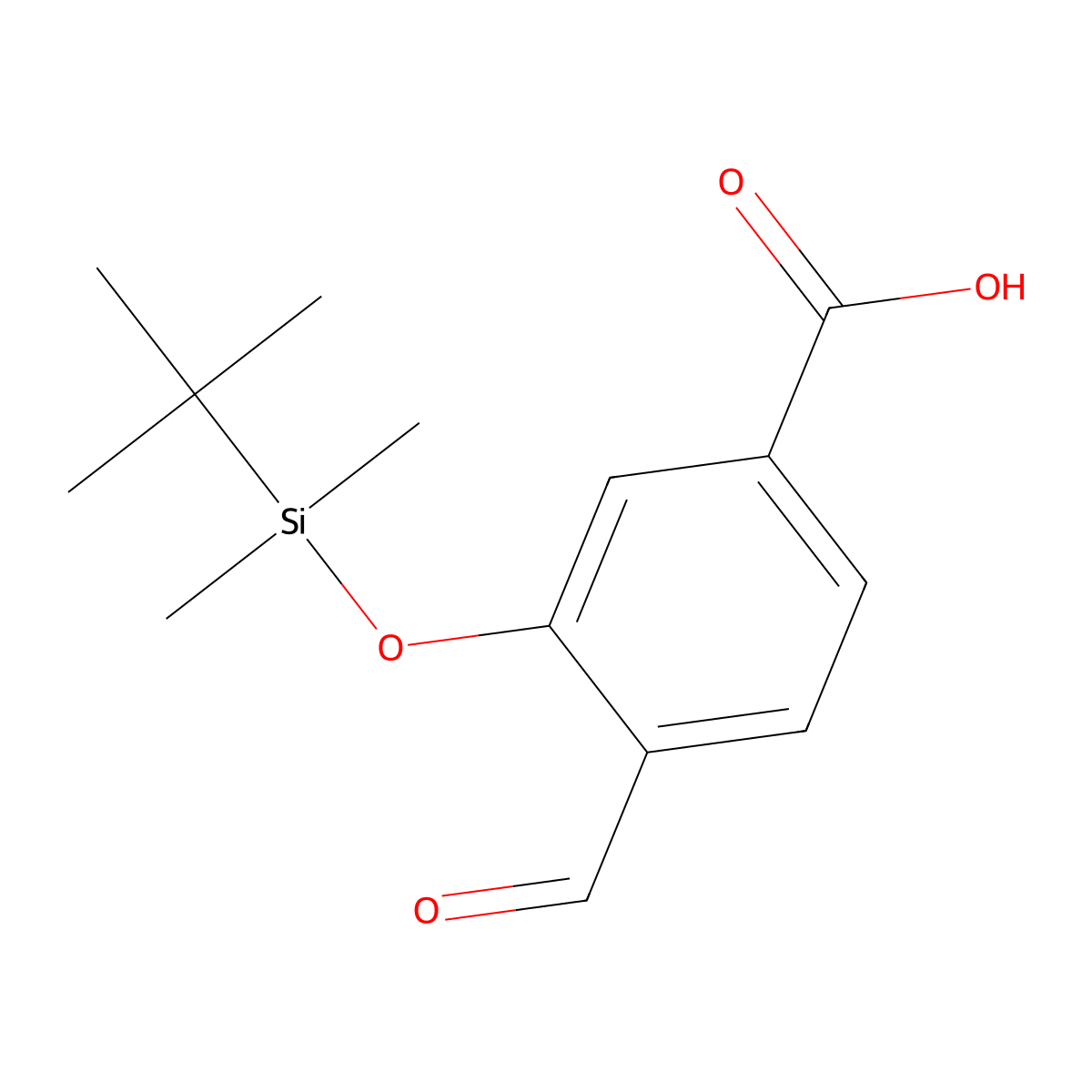 3-[(Tert-butyldimethylsilyl)oxy]-4-formylbenzoic acid molecular structure, CAS 2756181-30-1