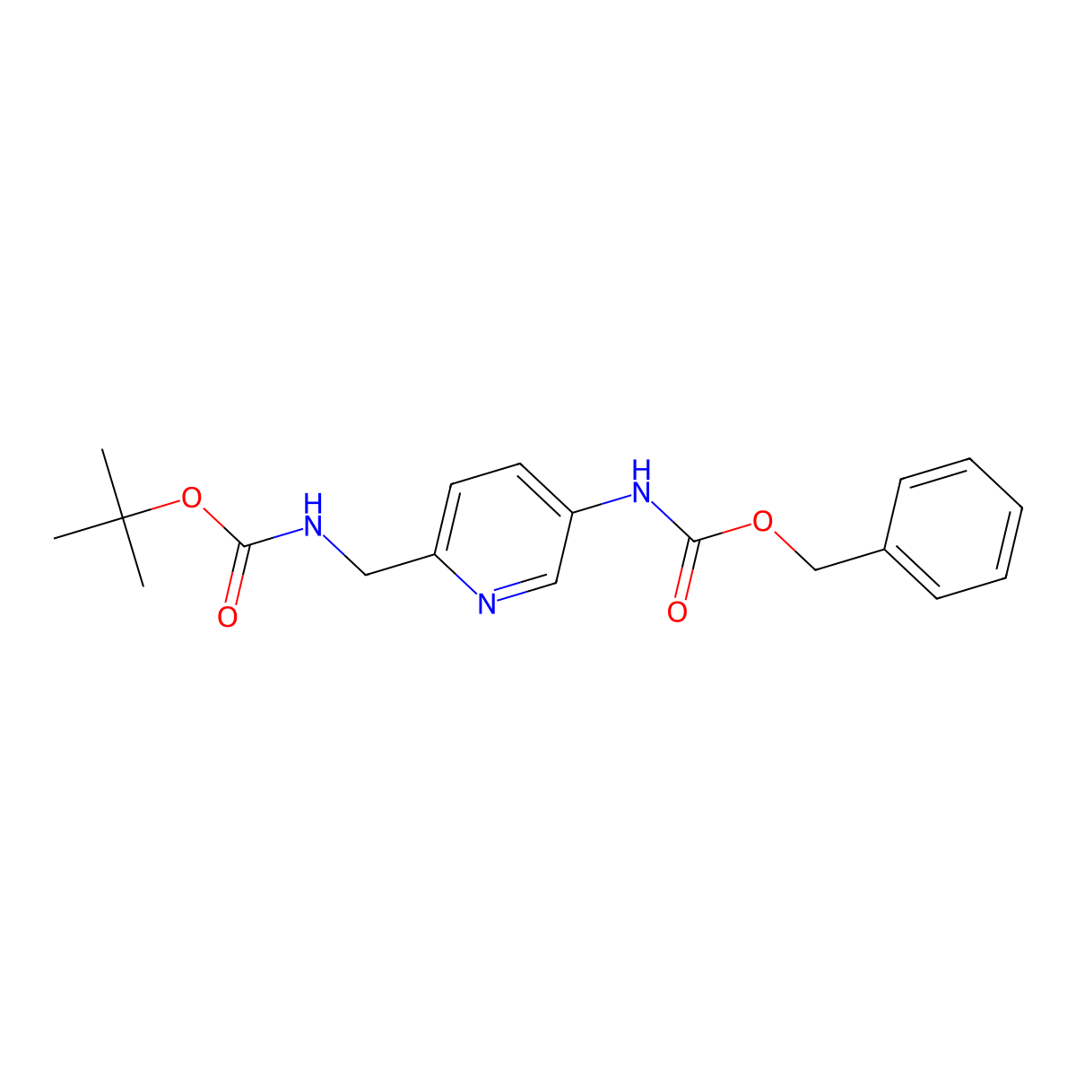 Benzyl N-[6-({[(tert-butoxy)carbonyl]amino}methyl)pyridin-3-yl]carbamate molecular structure, CAS 2756181-36-7