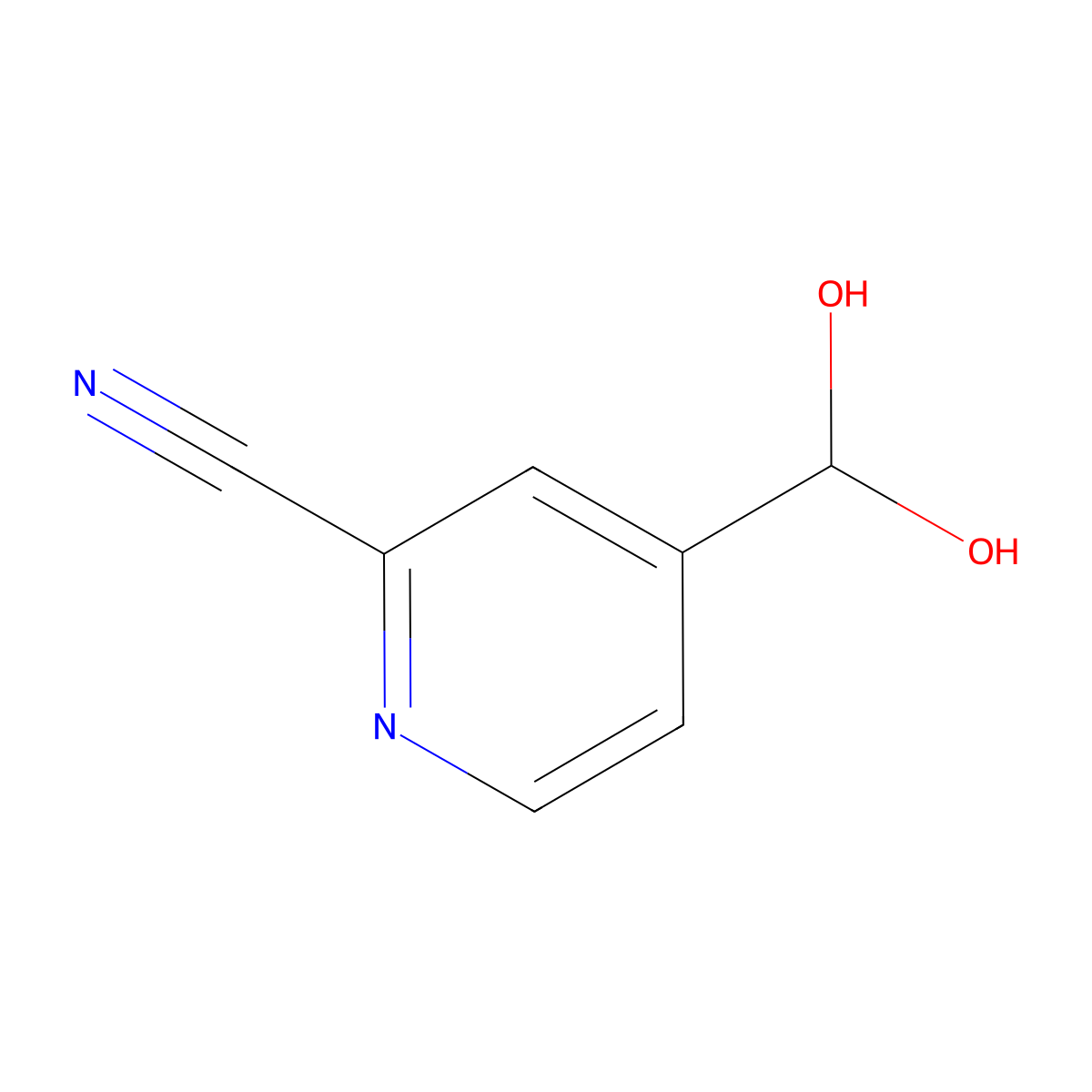 2-Cyanopyridine-4-carboxaldehyde hydrate molecular structure, CAS 2756181-37-8