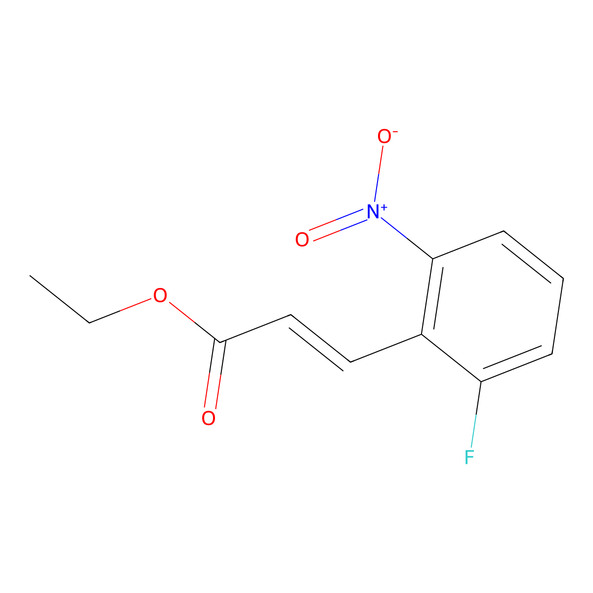 Ethyl 3-(2-fluoro-6-nitrophenyl)prop-2-enoate molecular structure, CAS 2756197-66-5