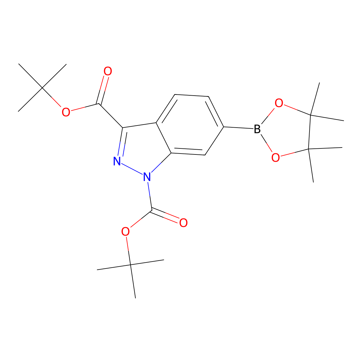 Ditert-butyl 6-(4,4,5,5-tetramethyl-1,3,2-dioxaborolan-2-YL)indazole-1,3-dicarboxylate molecular structure, CAS 2756235-94-4