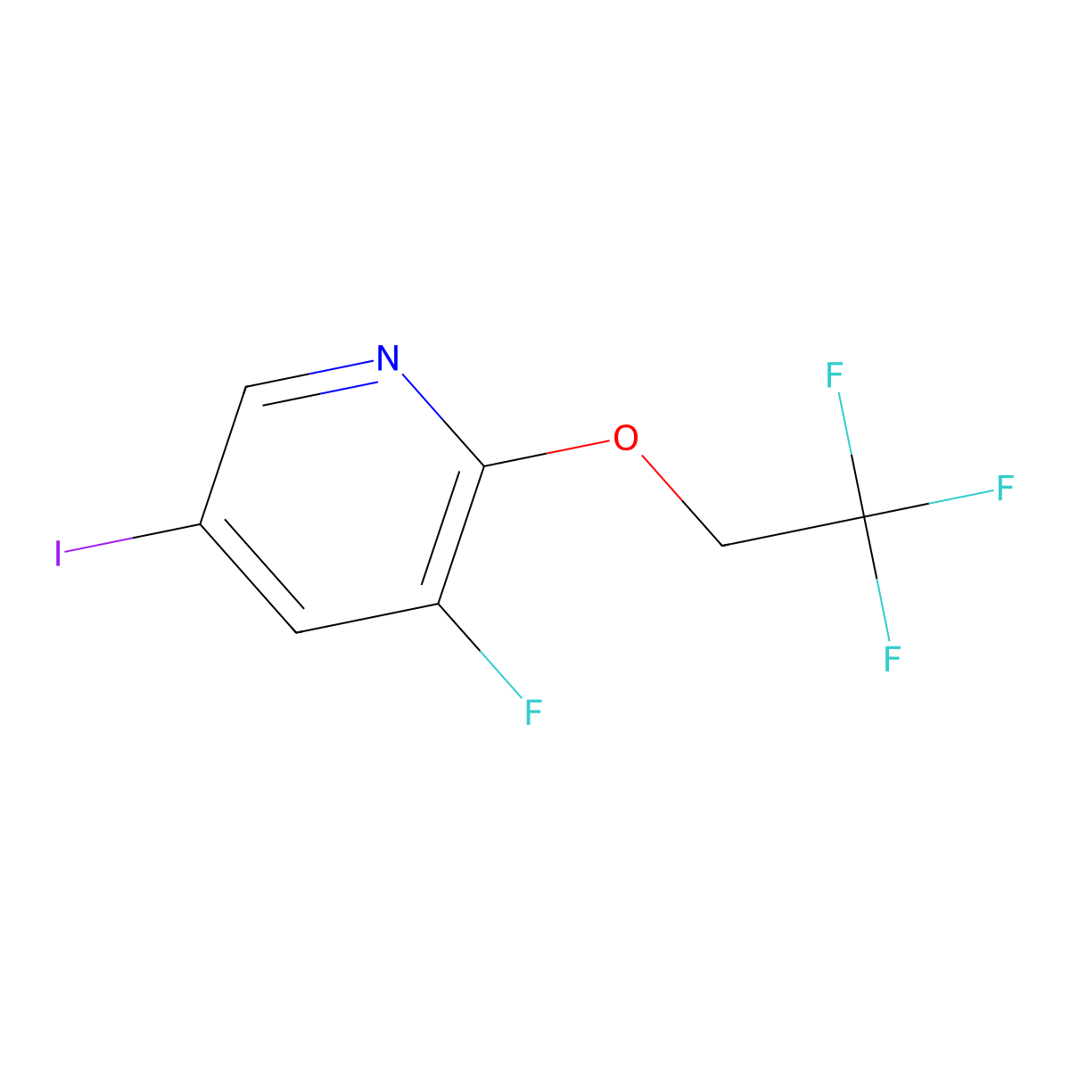 3-Fluoro-5-iodo-2-(2,2,2-trifluoroethoxy)pyridine molecular structure, CAS 2756246-92-9