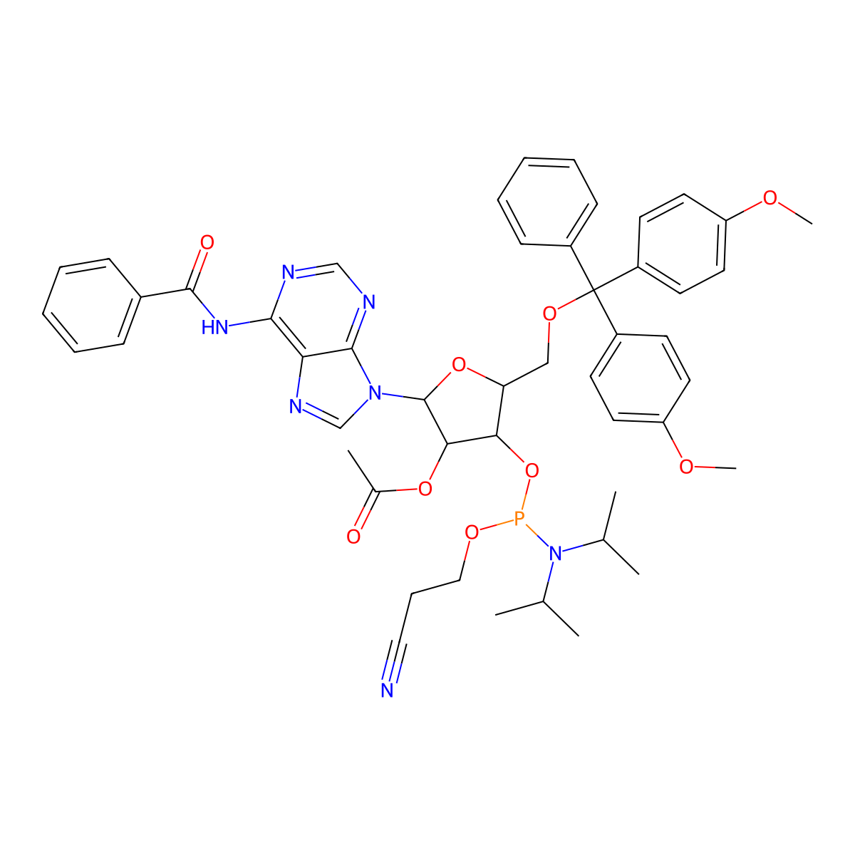 ANA 2-OAc A(Bz) amidite molecular structure, CAS 2756253-85-5