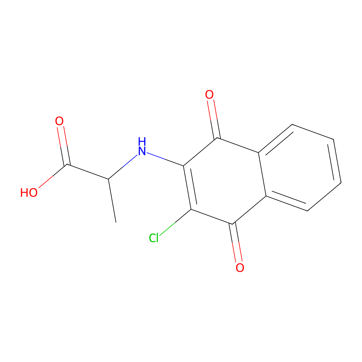 2-[(3-Chloro-1,4-dioxo-1,4-dihydronaphthalen-2-yl)amino]propanoic acid molecular structure, CAS 27563-39-9
