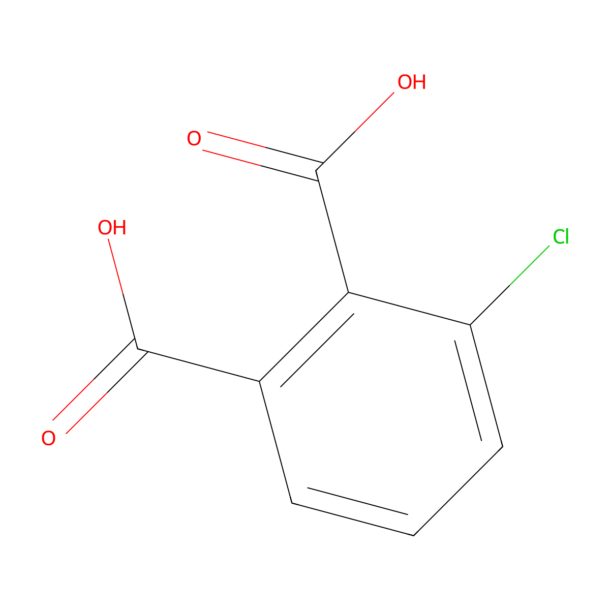 3-Chlorophthalic acid molecular structure, CAS 27563-65-1