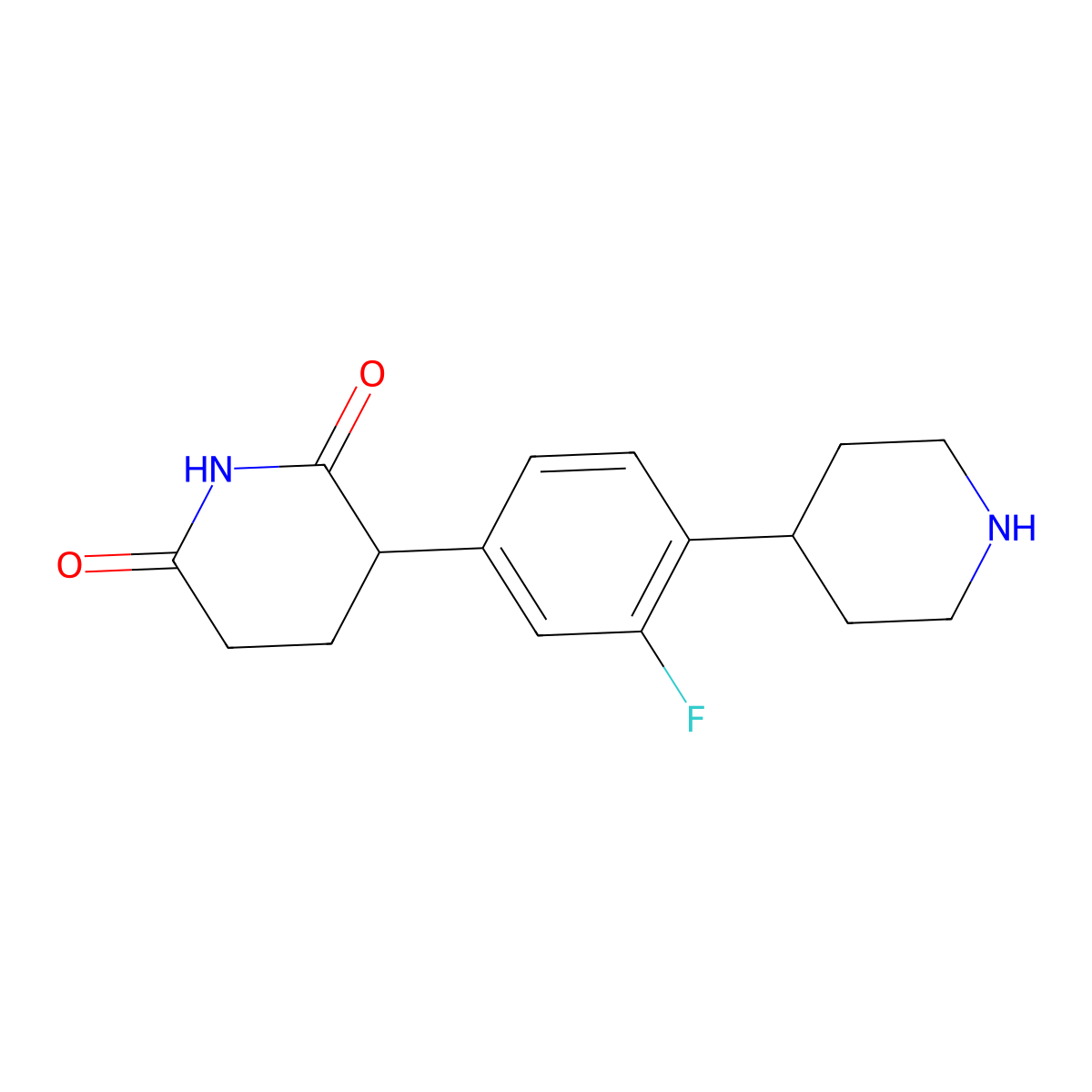 3-[3-Fluoro-4-(4-piperidinyl)phenyl]-2,6-piperidinedione molecular structure, CAS 2756317-31-2