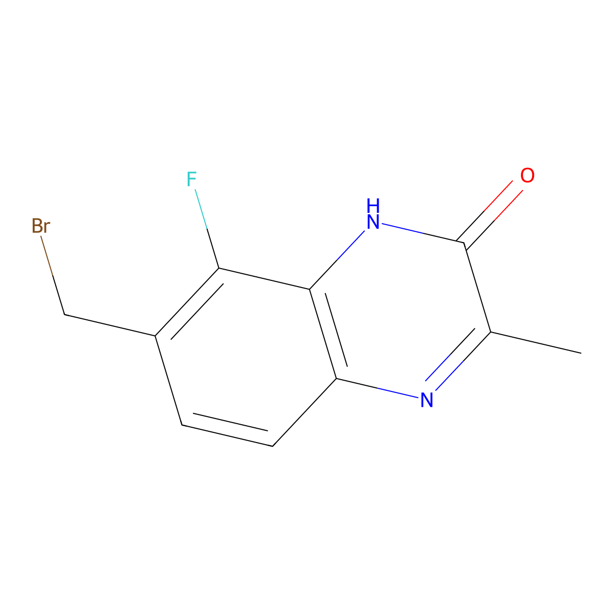 7-(Bromomethyl)-8-fluoro-3-methylquinoxalin-2(1H)-one molecular structure, CAS 2756333-93-2