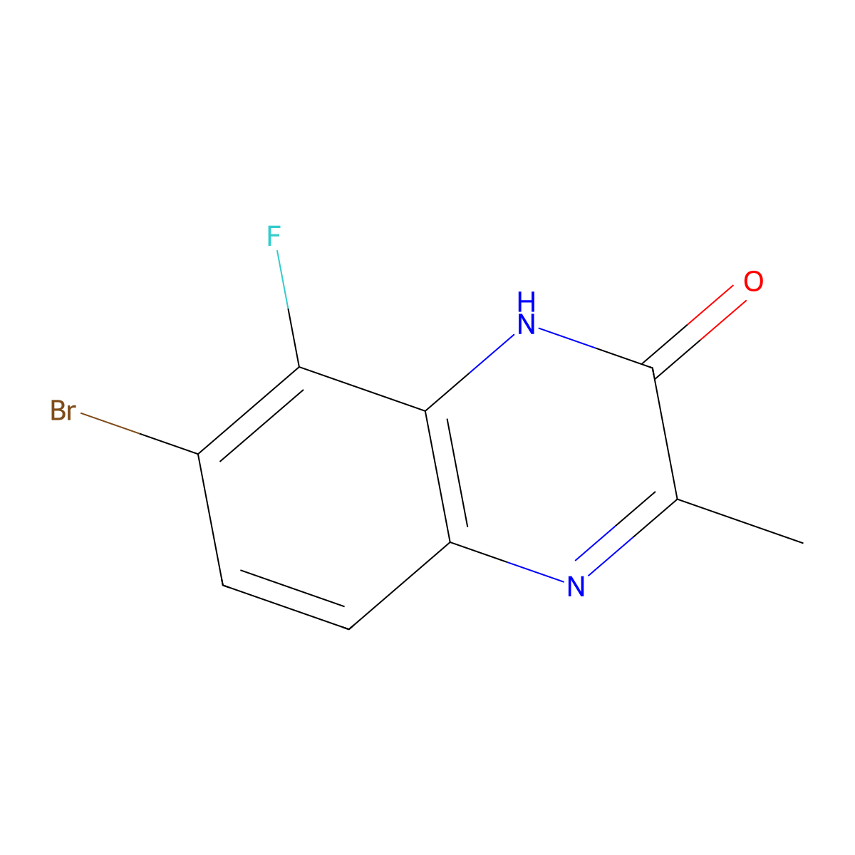 7-Bromo-8-fluoro-3-methylquinoxalin-2(1H)-one molecular structure, CAS 2756334-26-4