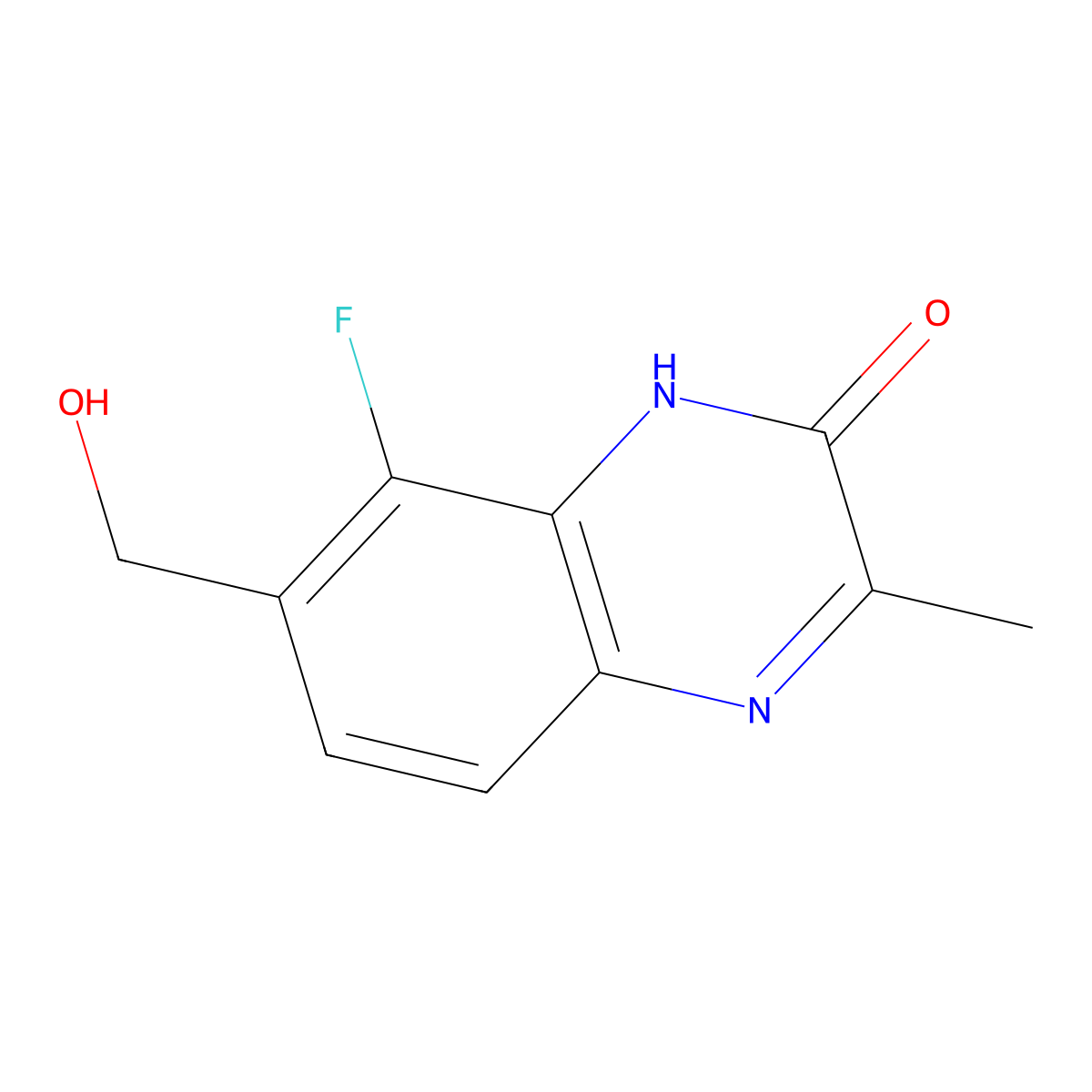 8-Fluoro-7-(hydroxymethyl)-3-methylquinoxalin-2(1H)-one molecular structure, CAS 2756334-27-5
