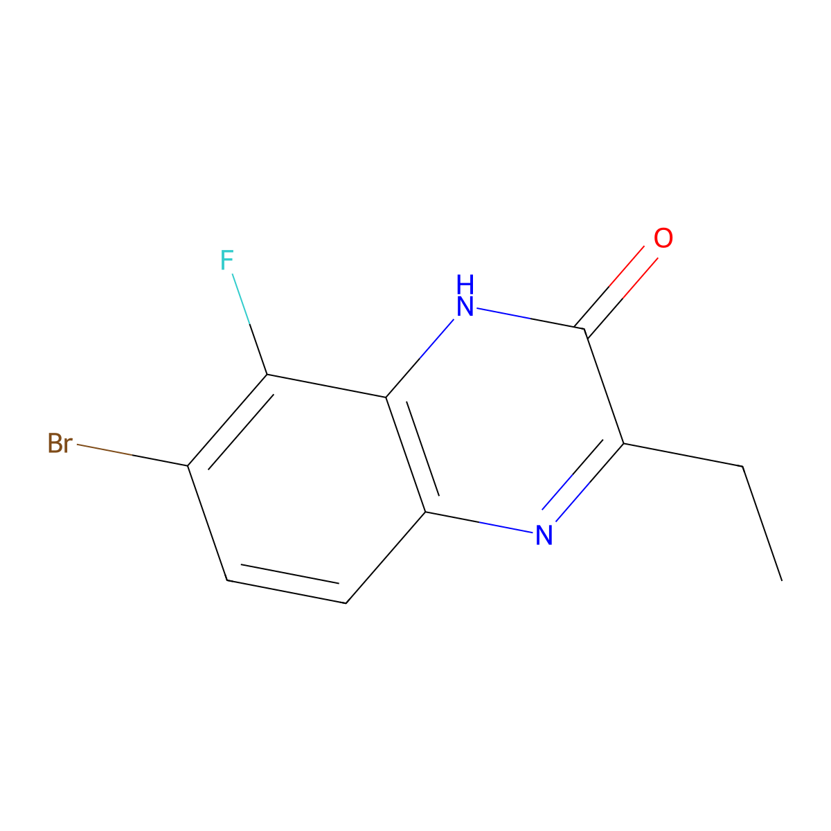 7-bromo-3-ethyl-8-fluoro-1H-quinoxalin-2-one molecular structure, CAS 2756334-31-1