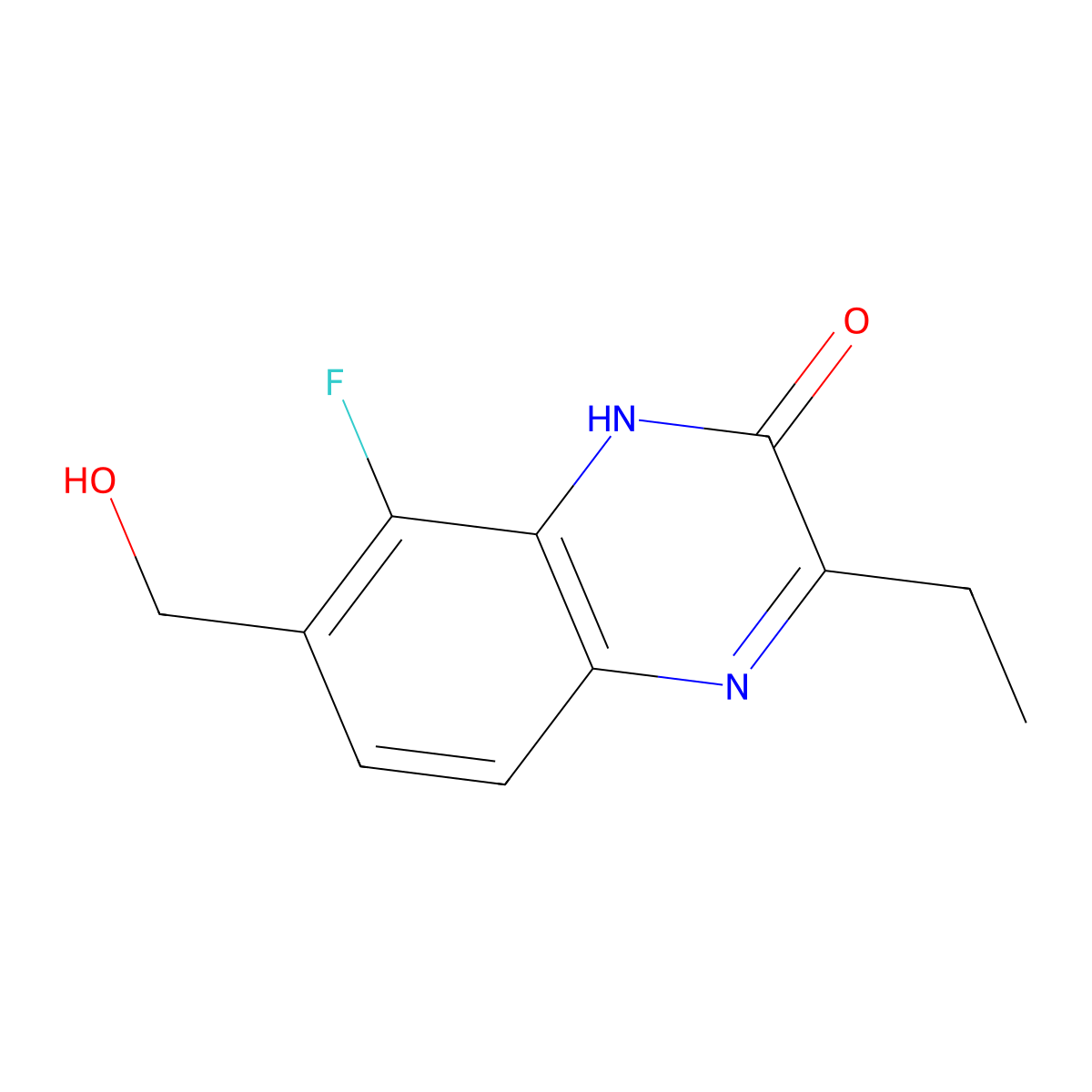 3-Ethyl-8-fluoro-7-(hydroxymethyl)-1H-quinoxalin-2-one molecular structure, CAS 2756334-32-2