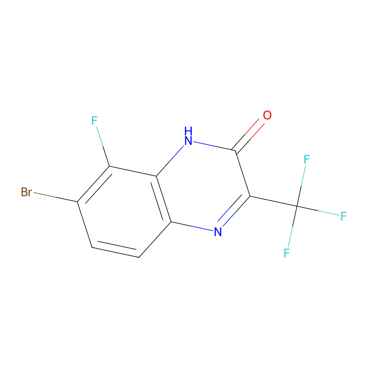 7-Bromo-8-fluoro-3-(trifluoromethyl)quinoxalin-2(1H)-one molecular structure, CAS 2756334-52-6