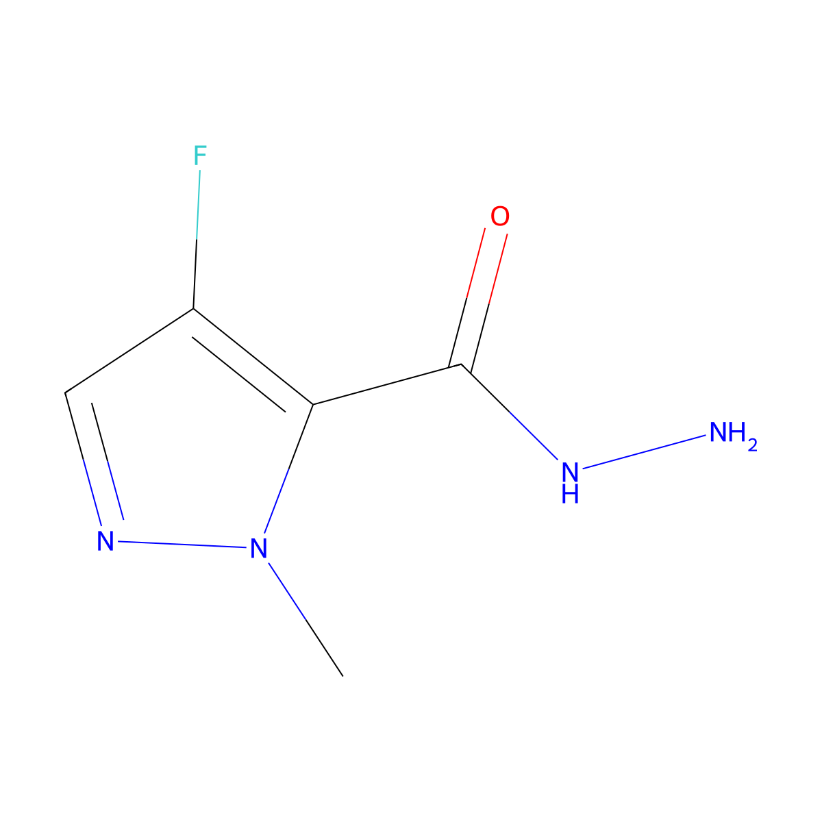 4-Fluoro-1-methyl-1H-pyrazole-5-carbohydrazide molecular structure, CAS 2756337-03-6
