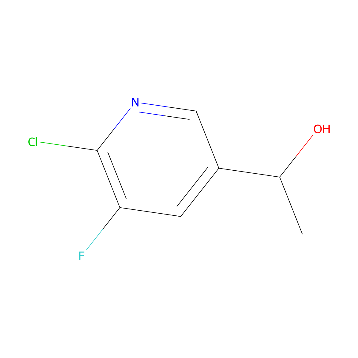 1-(6-Chloro-5-fluoropyridin-3-YL)ethan-1-OL molecular structure, CAS 2756345-80-7