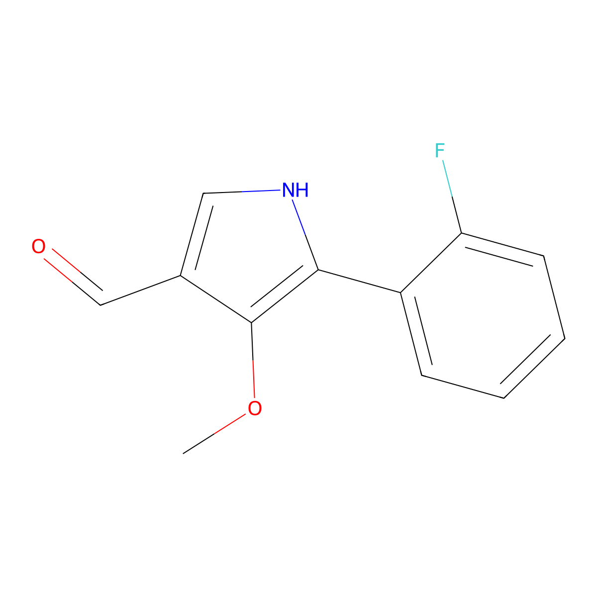 5-(2-Fluorophenyl)-4-methoxy-1H-pyrrole-3-carbaldehyde molecular structure, CAS 2756367-34-5